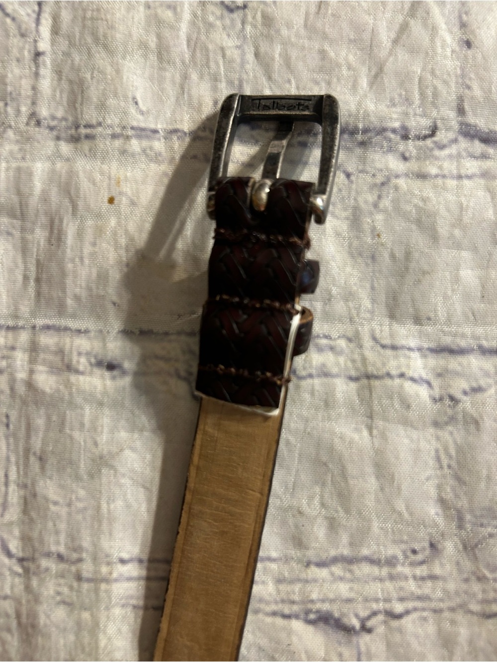 FOSSIL VTG BLACK LEATHER BRAIDED EMBELLISHED BUCKLE & TALBOTS ITALY MADE BELTS L - Picture 7 of 16